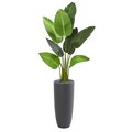 Nearly Naturals 5.5 ft. Traveler Palm Artificial Tree in Gray Planter 5686